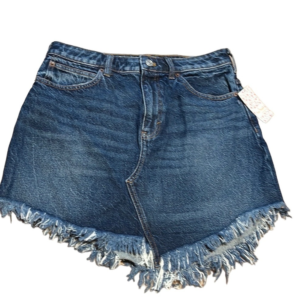 Free People mountain Blue jeans skirt